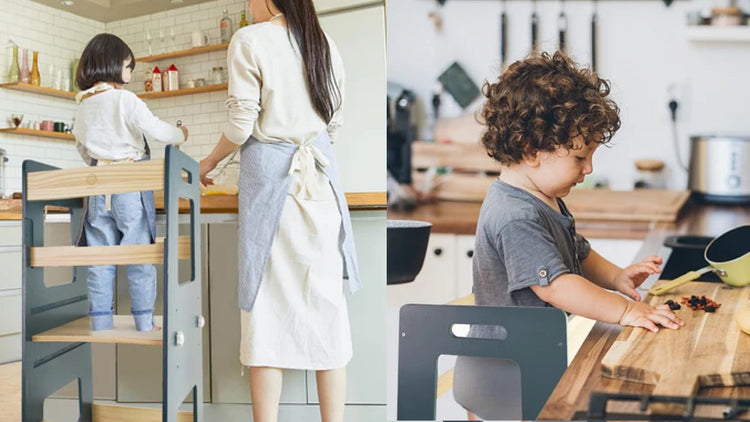 Kitchen Helper Toddler Towers – Montessori Learning Stools