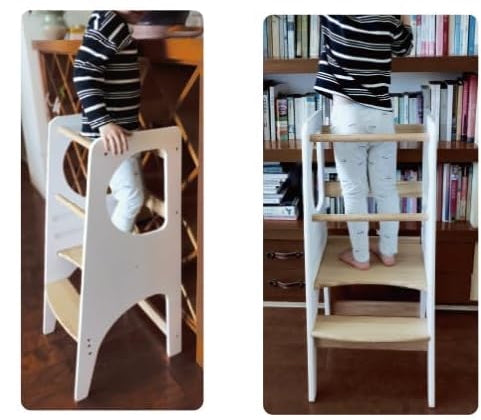 Toddler Tower Montessori Style Kitchen Helper (White)