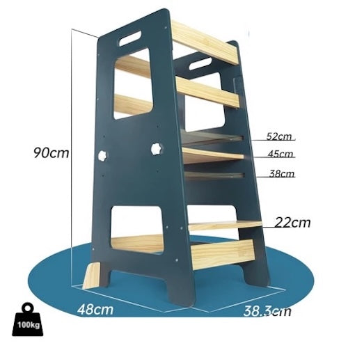 Toddler Tower in Navy Blue with Measurements nz