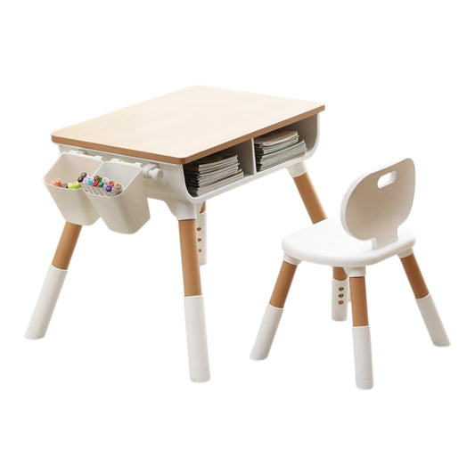 Modern toddler desk and chair set in wood and white – Toddle NZ