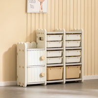 Modular Kids Toy Storage Shelf with Bins – Multi-Tier Organizer Unit – 2 Columns
