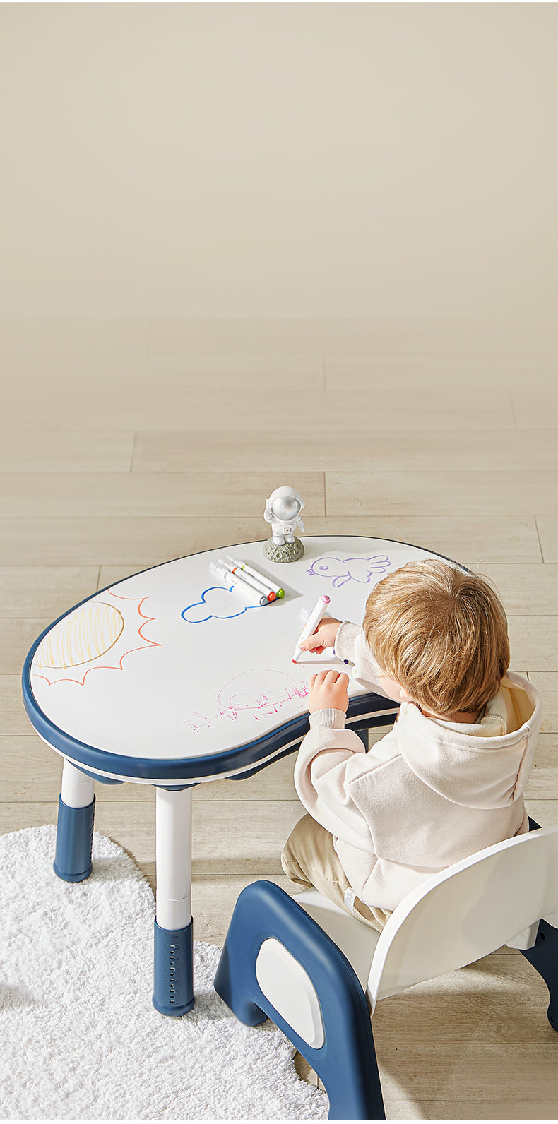 Montessori style colouring in table and chairs NZ
