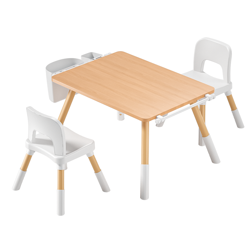 Montessori Art Table & 2 Chair Set – Adjustable, with Storage Drawers