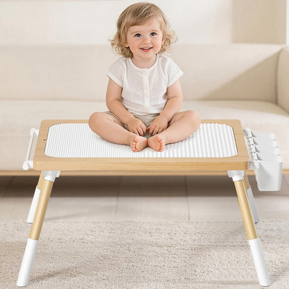Montessori Play Table & 2 Chair Set – Building Block Top
