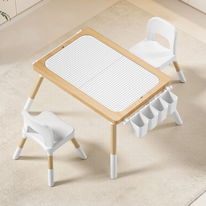 Montessori Play Table & 2 Chair Set – Building Block Top