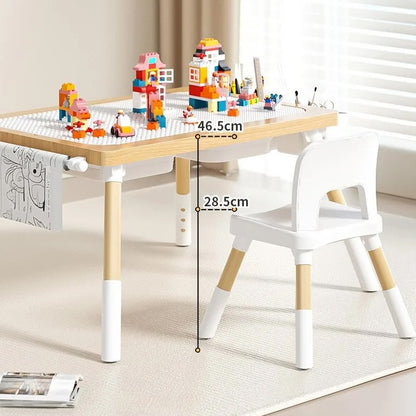 Montessori Play Table & 2 Chair Set – Building Block Top