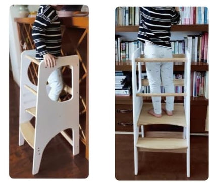 Toddler Tower Montessori Style Kitchen Helper (White)