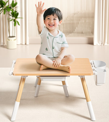 Montessori Art Table & 2 Chair Set – Adjustable, with Storage Drawers