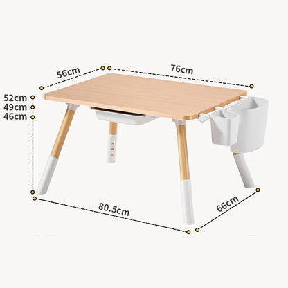 Montessori Art Table & 2 Chair Set – Adjustable, with Storage Drawers