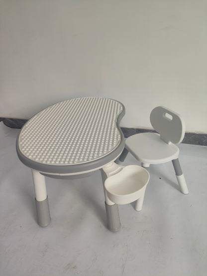Children's table and chairs set with Duplo Top for Water Play, Sand Play and Lego