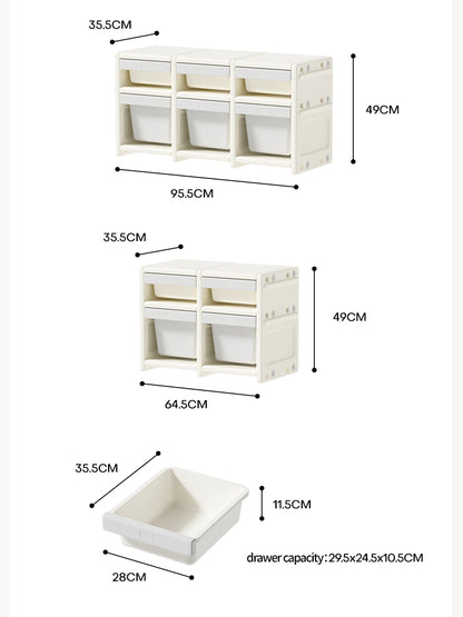 Modular Kids Toy Storage Drawers – Low Set Multi-Tier Organiser