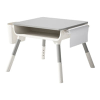Medium / Grey - Adjustable Wooden Toddler Table & Chair Set | Modern Kids Desk with Storage