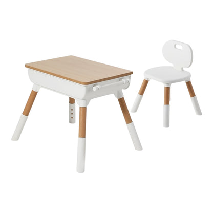 Adjustable kids table with storage compartments