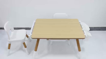 Montessori Art Table & 2 Chair Set – Adjustable, with Storage Drawers